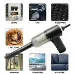 3 In 1 Portable Mini Vacuum Cleaner Duster Blower Air Pump Wireless Handheld Clean Microscopic Dust Like Car, Home,computer, Laptop, Flower, Mirror Vehicle Interior Cleaner | Sadadropship