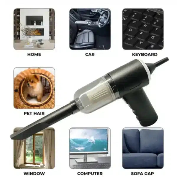 3 In 1 Portable Mini Vacuum Cleaner Duster Blower Air Pump Wireless Handheld Clean Microscopic Dust Like Car, Home,computer, Laptop, Flower, Mirror Vehicle Interior Cleaner | Sadadropship